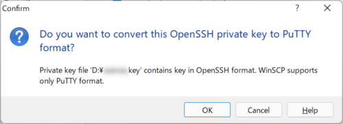 WinSCP Private key file