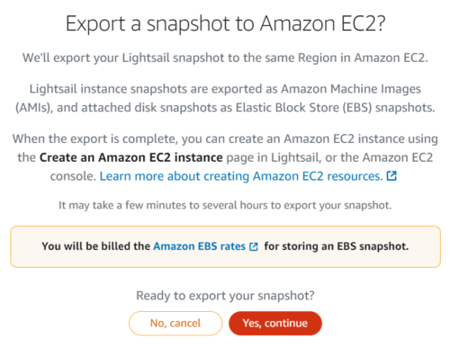 lightsail EC2にエクスポート