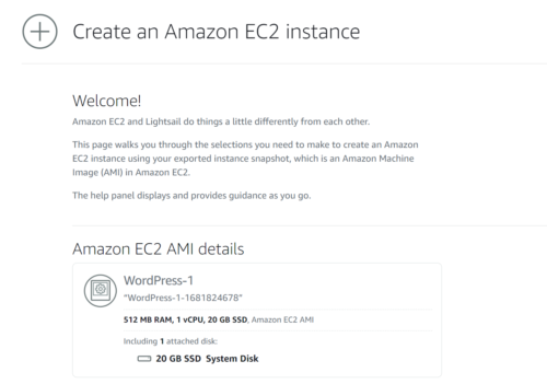 Create a new Amazon EC2 instance