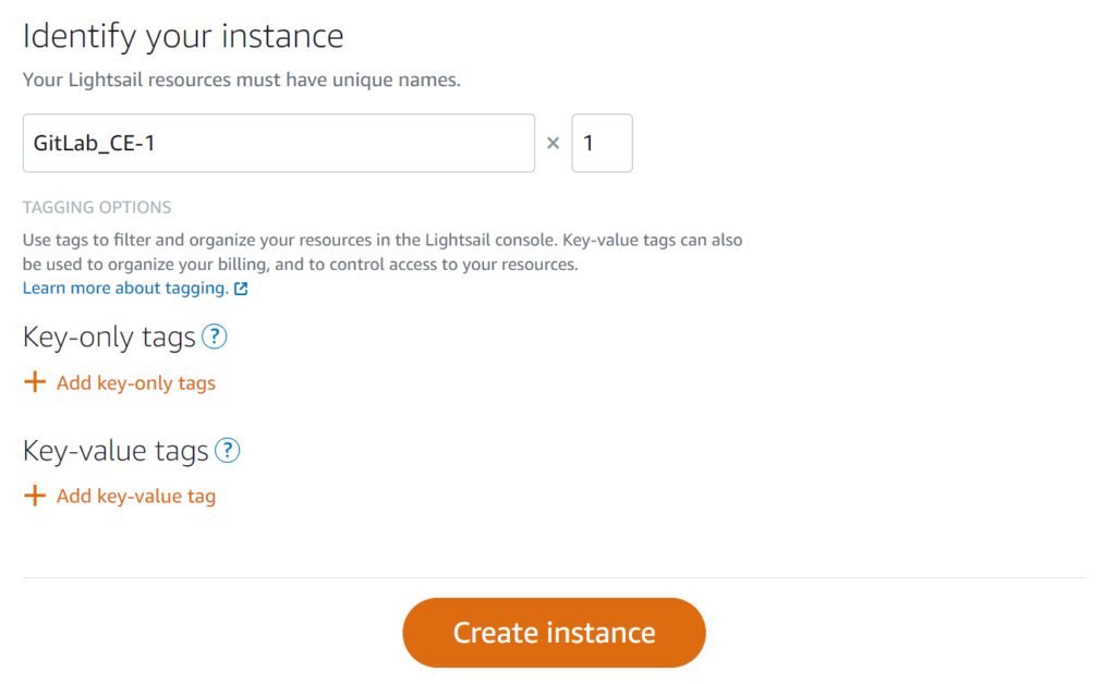 lightsail create instance